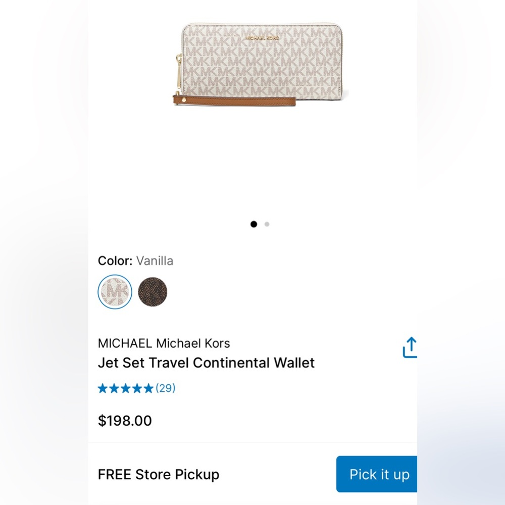 MK Jet Set Continental Wallet